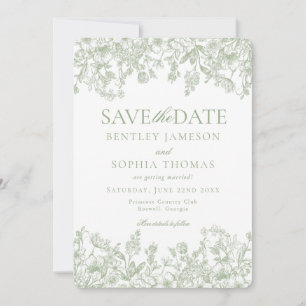 Salbei-Chinoiserie-Vintage-Blumen- Save-the-Date-K Einladung