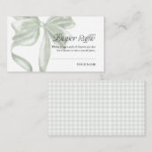 Salbei Coquette Bogen Windel Raffle Beilage Karte (Vorne/Hinten)