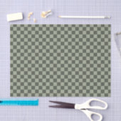 Salbei Dunkelgrün Karo Karomuster Kariert Seidenpapier (Handwerk)