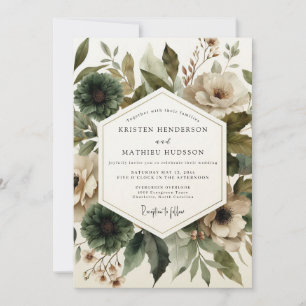 Salbei Düstere Flora Hochzeit Einladung