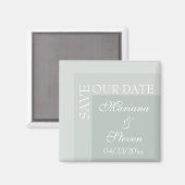 Salbei Einfach Moderne Chic Schrift Hochzeit Magnet (Vorderseite/Rückseite)