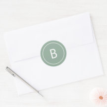 Salbei Einfach Moderne Monogramm Weihnachtsumschla
