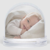 Salbei | Einfach & Sweet First Christmas Baby Foto Schneekugeln (Rückseite)