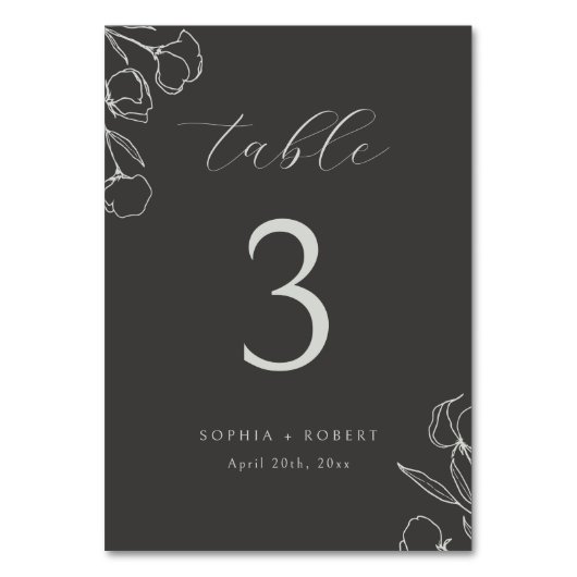 Salbei | Einfache kalligraphische Hochzeit Tischnummer (Rückseite)