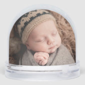 Salbei | Einfaches Classic Baby's First Christmas  Schneekugeln (Rückseite)