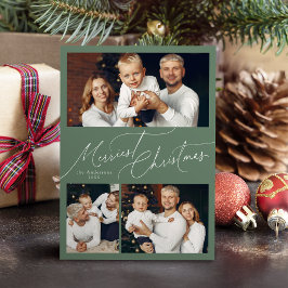 Salbei Elegantes Skript Frohe Weihnachten Familie 