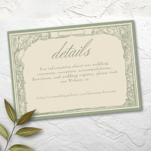 Salbei Elfenbein Vintage Botanische Gitterbogen Ho Begleitkarte