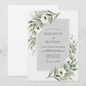 Salbei Ethereal Bloom Hochzeit Einladung (Vorne/Hinten)