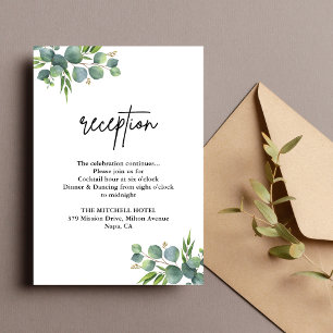 Salbei-Eukalyptus-Wald-Hochzeitsempfang Begleitkarte