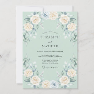 Salbei Florale Ethereal Romantische Hochzeit Einladung