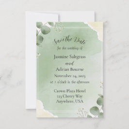 Salbei-Flüster-Botanische-Hochzeitseinladungskarte Save The Date