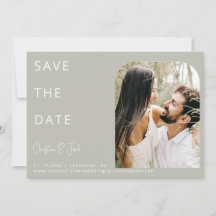 Salbei-Foto-Moderne-Bogen-Hochzeit-Einladung zum V