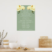 Salbei-Gelb-Rosen-Hochzeitszeremonie-Programm im V Poster (Küche)
