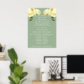 Salbei-Gelb-Rosen-Hochzeitszeremonie-Programm im V Poster (Heimbüro)