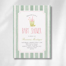 Salbei-gestreifte Matcha-Bubble-Tea-Mädchen-Baby-P