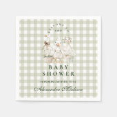 Salbei-Gingham-Alberner-Gans-Baby-Party Serviette (Vorderseite)