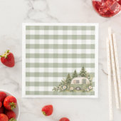 Salbei-Gingham-Aquarell-Camping Serviette (Beispiel)