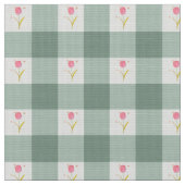 Salbei-Gingham-Blumenstoff nach Maß Stoff (Nahaufnahme)
