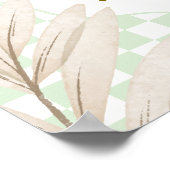 Salbei Gingham Boho Daisy Gans Baby Shower Willkom Poster (Ecke)