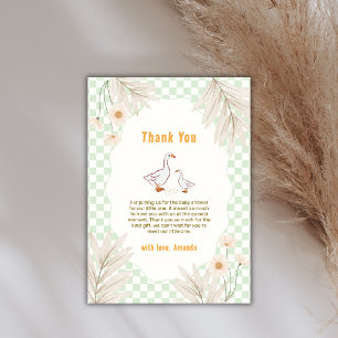 Salbei Gingham Boho Daisy Verrückte Gans Baby Show Dankeskarte