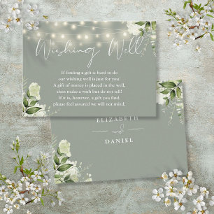 Salbei Greenery Lichterkette Wishing Well Hochzeit Begleitkarte