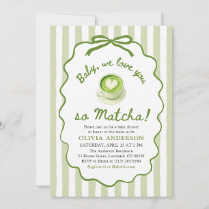 Salbei Grün Baby Wir lieben dich so Matcha Babypar Einladung