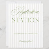 Salbei-Grün & Beige Hochzeit-Hydrationsstation-Sch (Vorderseite)