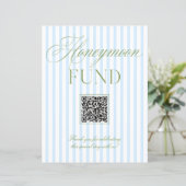 Salbei-Grün & Blau Flitterwochen-Fonds QR-Code-Sch (Stehend Vorderseite)