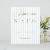 Salbei Grün & Blau Hochzeits Hydrationsstation Sch (Stehend Vorderseite)