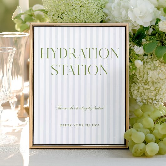 Salbei Grün & Blau Streifen Hydrationsstation Schi