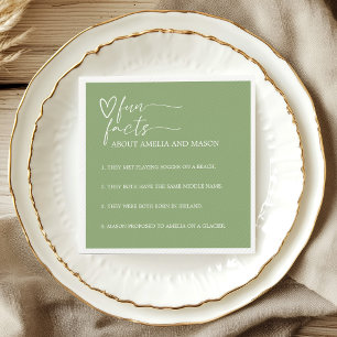 Salbei Grün Elegante Wissenswertes Hochzeit Serviette