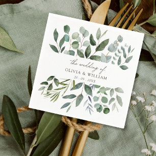 Salbei Grün Eukalyptus Grünzeug Blatt Hochzeit Serviette
