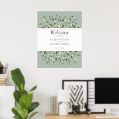 Salbei Grün Eukalyptus Hochzeit Willkommen Poster (Heimbüro)
