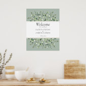 Salbei Grün Eukalyptus Hochzeit Willkommen Poster (Küche)