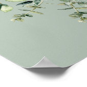 Salbei Grün Eukalyptus Hochzeit Willkommen Poster (Ecke)