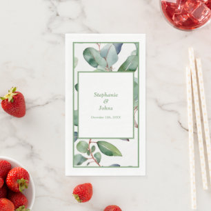 Salbei Grün Eukalyptus Staubblau Blätter Hochzeit Serviette