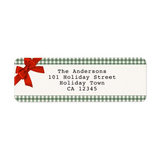 Salbei-Grün-Gingham-Karo-Weihnachten (Vorne)
