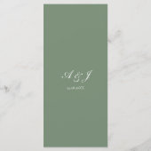 Salbei-Grün-Gold-Botanisches-Hochzeitsempfangsmenü Menükarte (Rückseite)