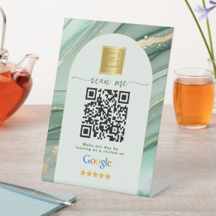 Salbei-Grün Google Bewertungen Geschäft-Link QR-Co Sockelschild