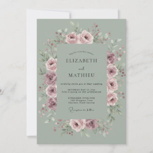 Salbei-Grün-Herrliche-Wiesen-Hochzeit Einladung