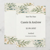 Salbei-Grün-Hochzeit Save The Date (Vorne/Hinten)