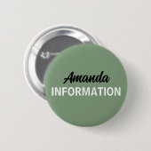 Salbei-Grün Informations-Freiwilliger Button (Vorne & Hinten)