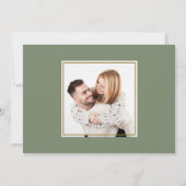 Salbei-Grün-Kalligrafie-QR-Code-Foto-Hochzeit Save The Date (Rückseite)