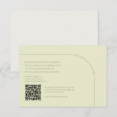 Salbei Grün & Leinen QR Code Boho Minimalist RSVP Karte (Vorne/Hinten)