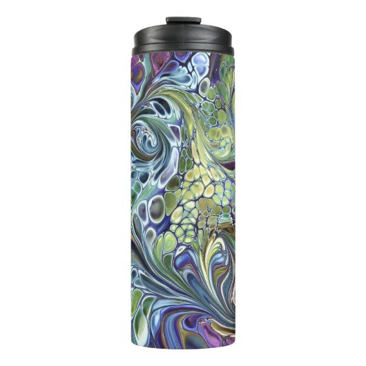 Salbei grün, lila blau thermosbecher (Vorderseite)