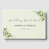 Salbei Grün Lily Valley Elegantes Floral Gästebuch (Vorderseite)