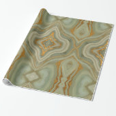 Salbei-Grün-Onyx mit Gold  Geschenkpapier (Ungerollt)
