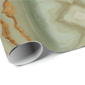 Salbei-Grün-Onyx mit Gold  Geschenkpapier (Rolleneckpunkt)