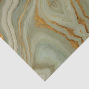 Salbei-Grün-Onyx mit Gold  Seidenpapier