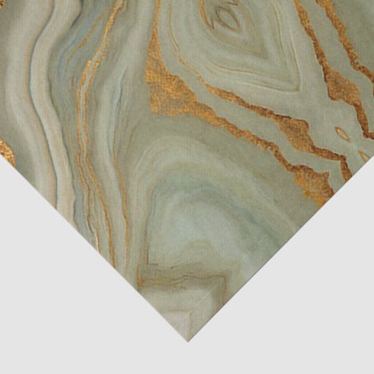Salbei-Grün-Onyx mit Gold Seidenpapier (Detail)